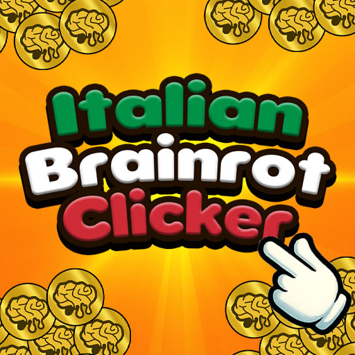 Italian Brainrot Clicker logo and coin motif